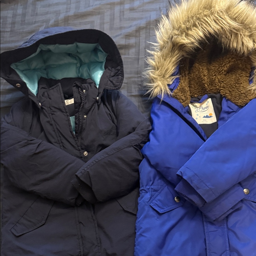 J. Crew Kids Navy and Royal Blue Puffers